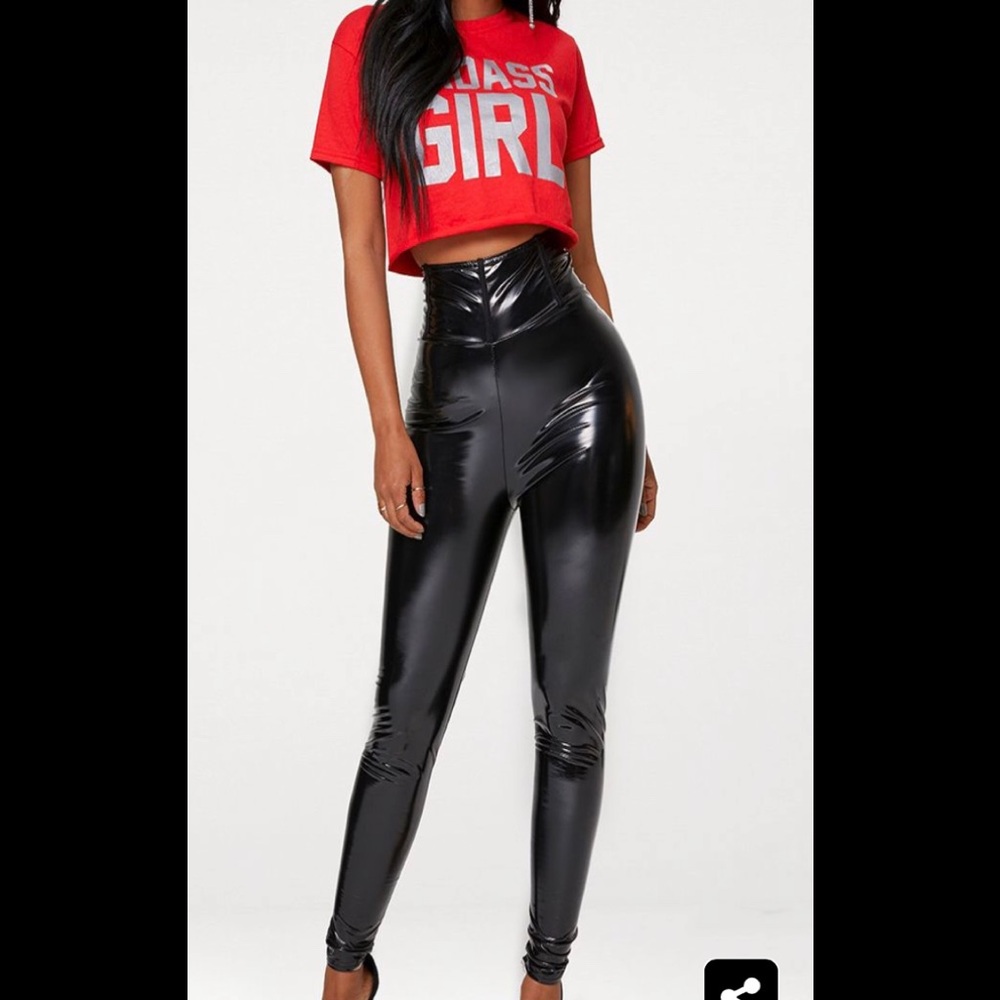 High Waist Vinyl Leggings
